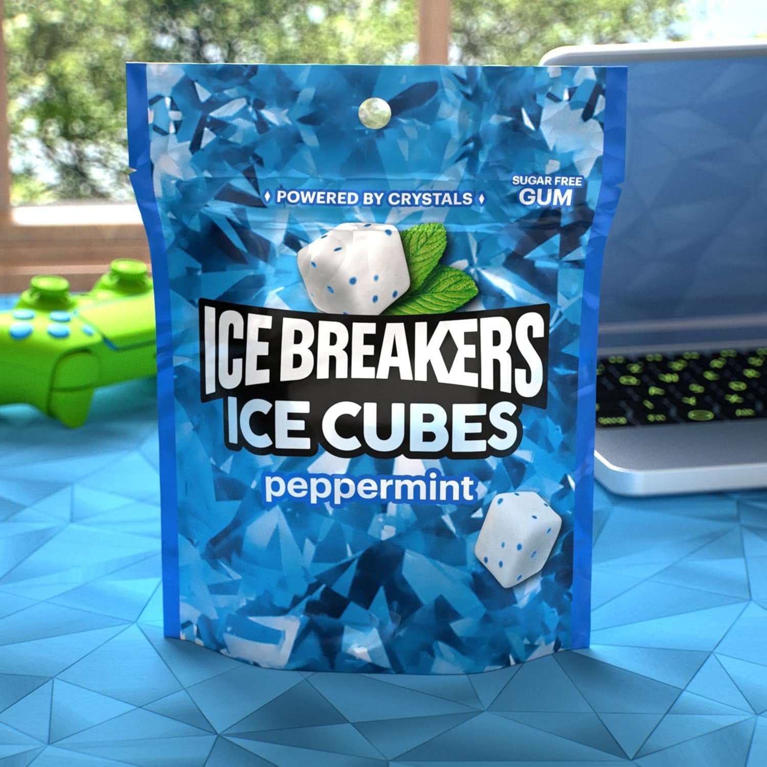 Ice Cubes Peppermint Sugar Free Chewing Gum Pouch, 8.11 Oz (100 Pieces)