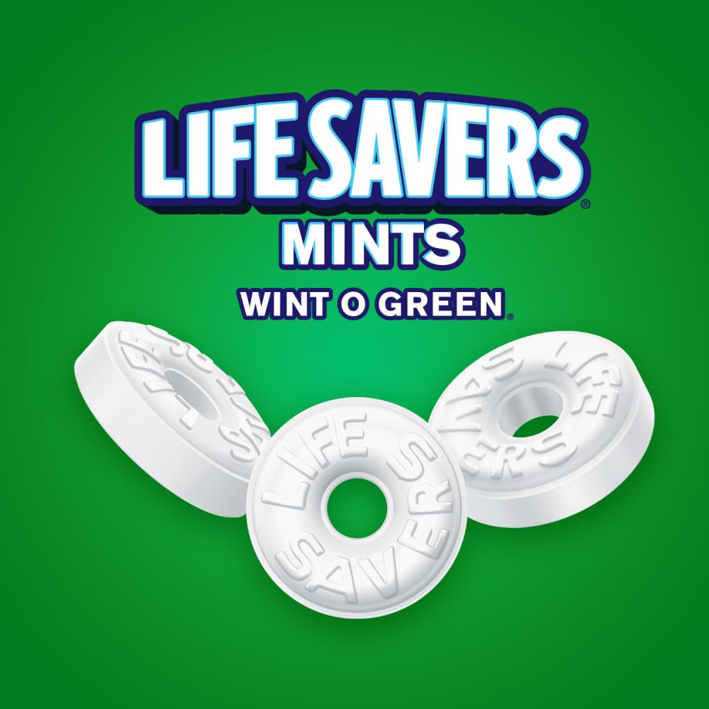 Hard Candy, Wint-O-Green Mints, Sugar Free Candy, 6.25 Oz Bag | Sugar Free Candy, Wint-O-Green Mints, Hard Candy, Breath Mints, Mint Candy, Individually Wrapped Candy for Offices, Pantry